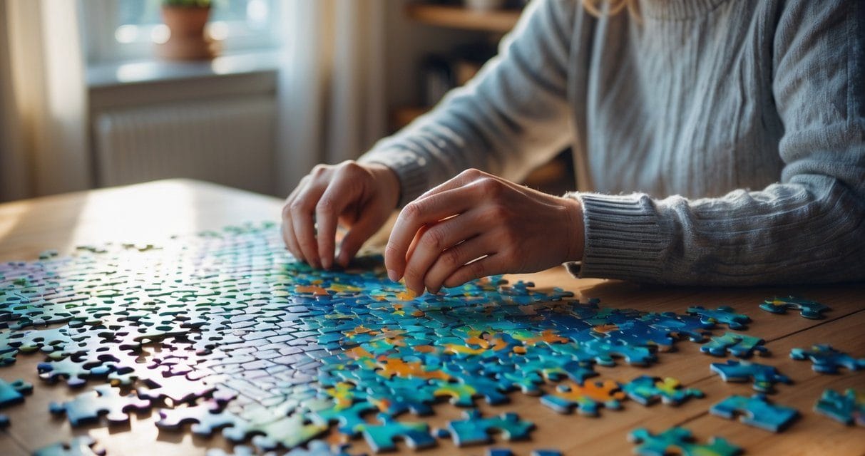 Find ro og fordybelse med puslespil med mange små brikker